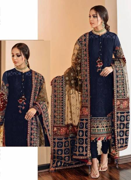 Blue Colour R 486 Nx Ramsha New Designer Exclusive Georgette Salwar Suit Collection 486 D